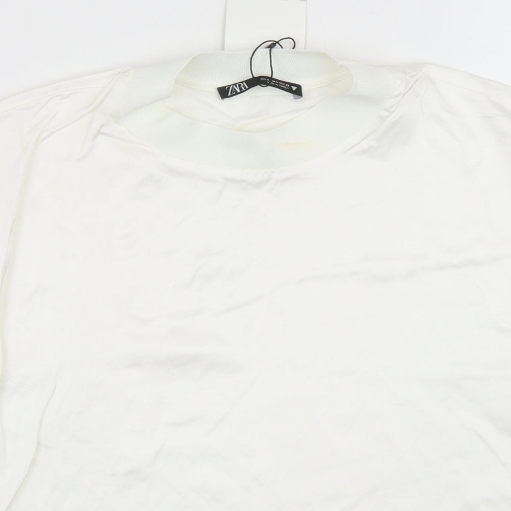 Womens UK Size S Zara White Basic Blouse
