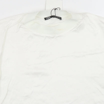 Womens UK Size S Zara White Basic Blouse