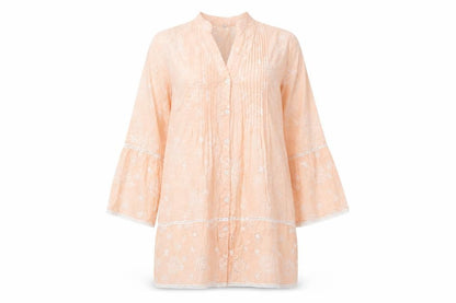 Preworn Womens Pink Cotton Shift Size L V-Neck Button