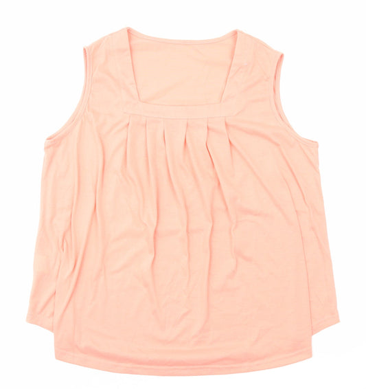 Womens UK Size XL Preworn Orange Basic Tank