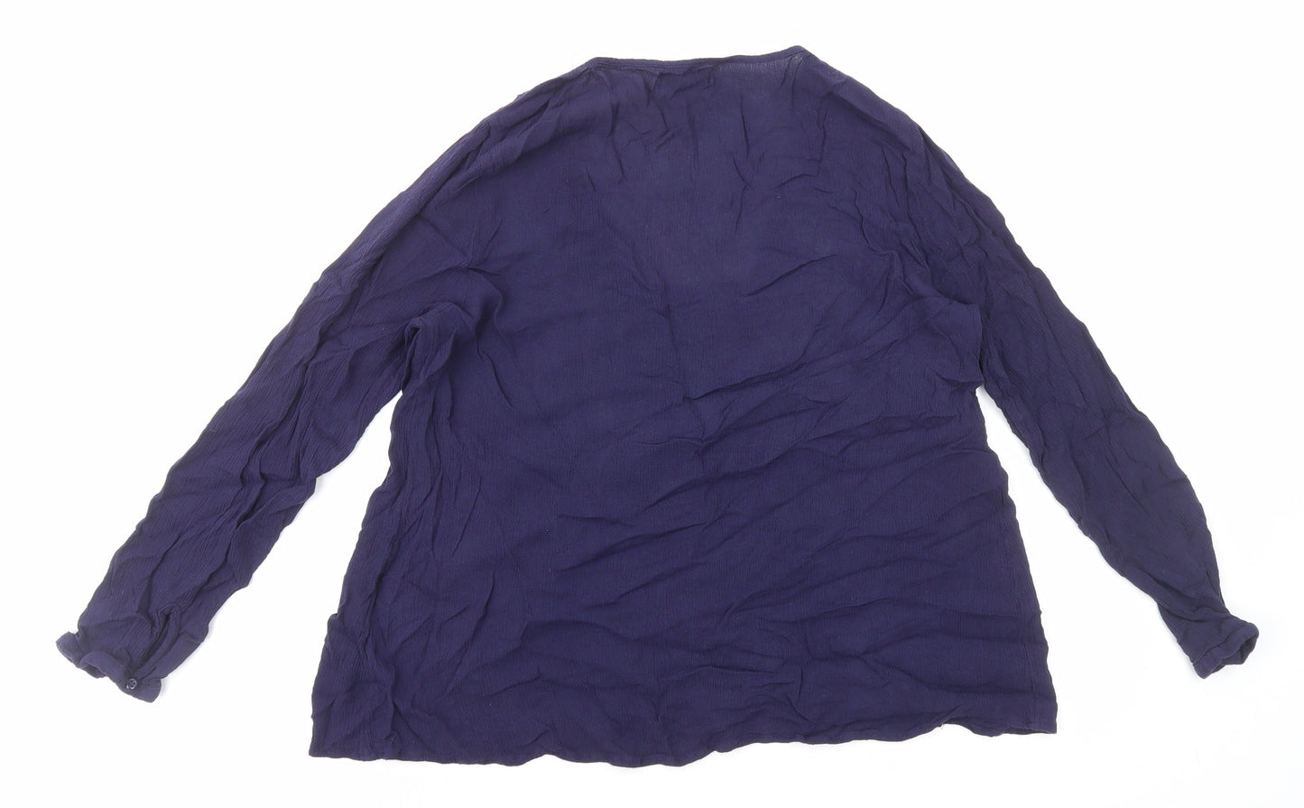 Papaya Womens Blue Viscose Basic Blouse Size 10 Square Neck