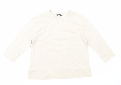 Zara Womens Beige Cotton Pullover Sweatshirt Size S Pullover