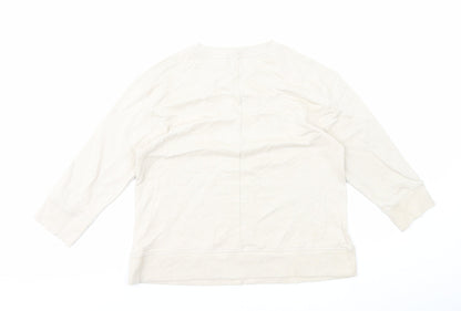 Zara Womens Beige Cotton Pullover Sweatshirt Size S Pullover