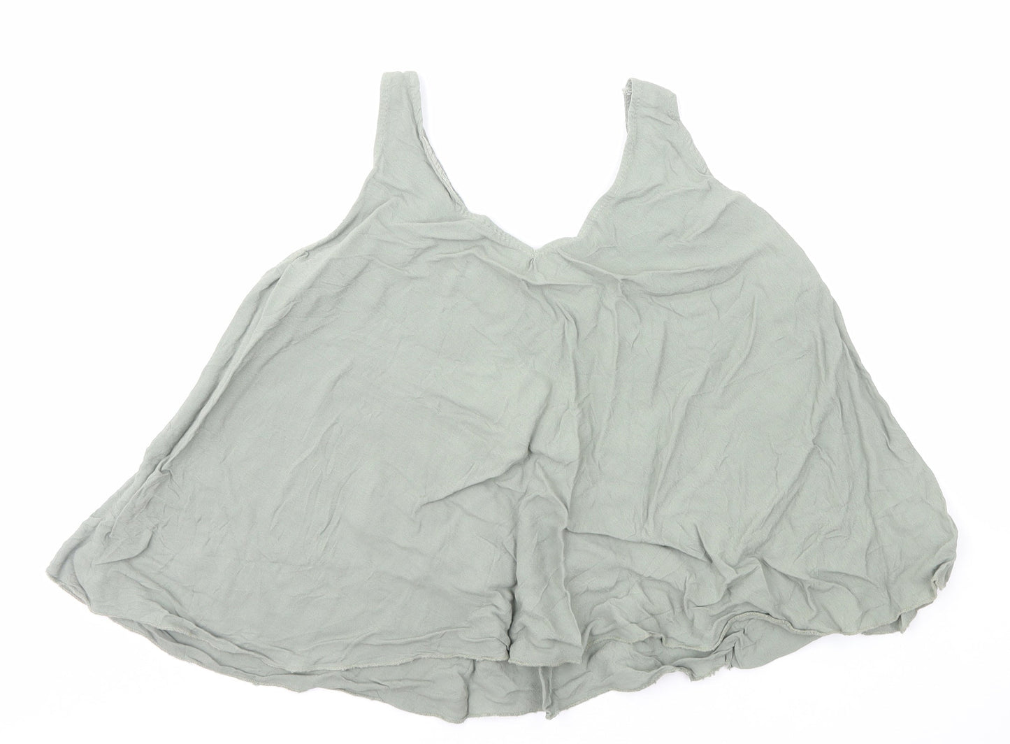 Womens UK Size 12 Preworn Green Basic Tank