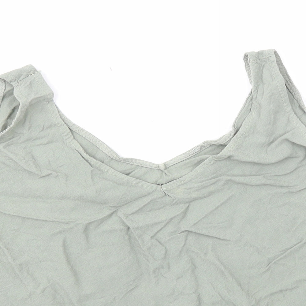 Womens UK Size 12 Preworn Green Basic Tank
