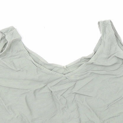 Womens UK Size 12 Preworn Green Basic Tank