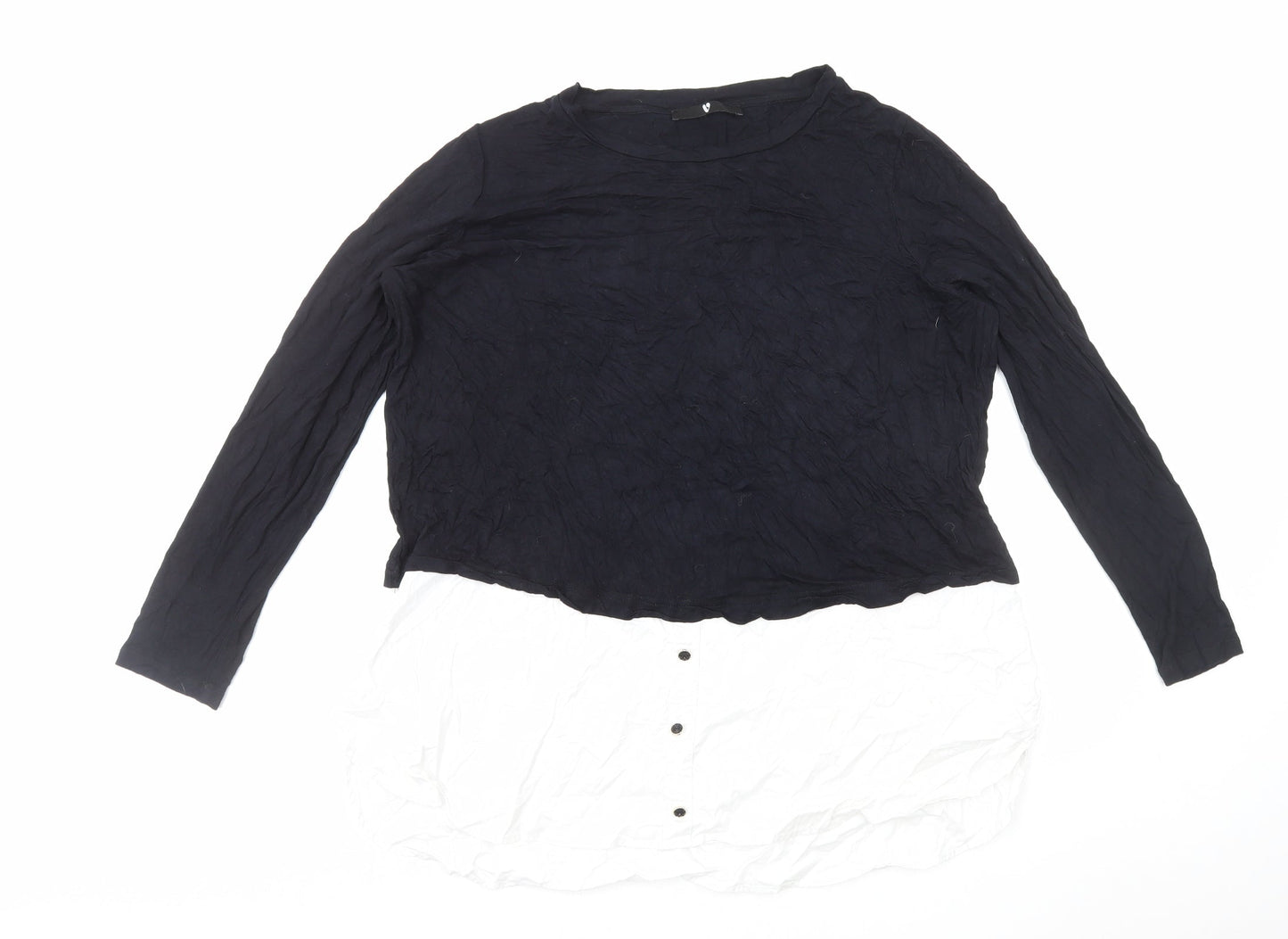 Womens UK Size 18 Very Black Basic Blouse