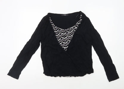 George Womens Multicoloured Geometric Viscose Basic Blouse Size 14 Scoop Neck