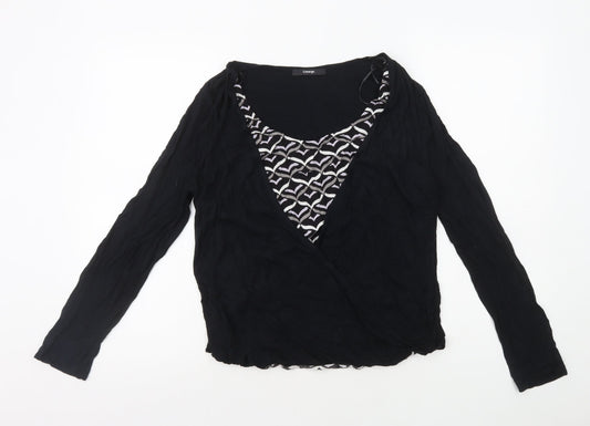 George Womens Multicoloured Geometric Viscose Basic Blouse Size 14 Scoop Neck