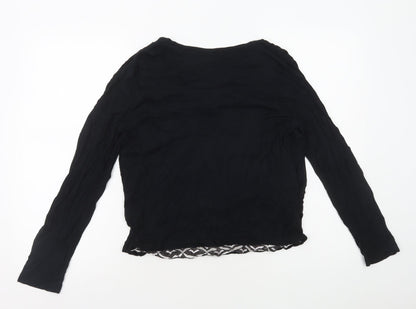 George Womens Multicoloured Geometric Viscose Basic Blouse Size 14 Scoop Neck