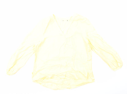Womens UK Size 14 Marks and Spencer Yellow Basic T-Shirt