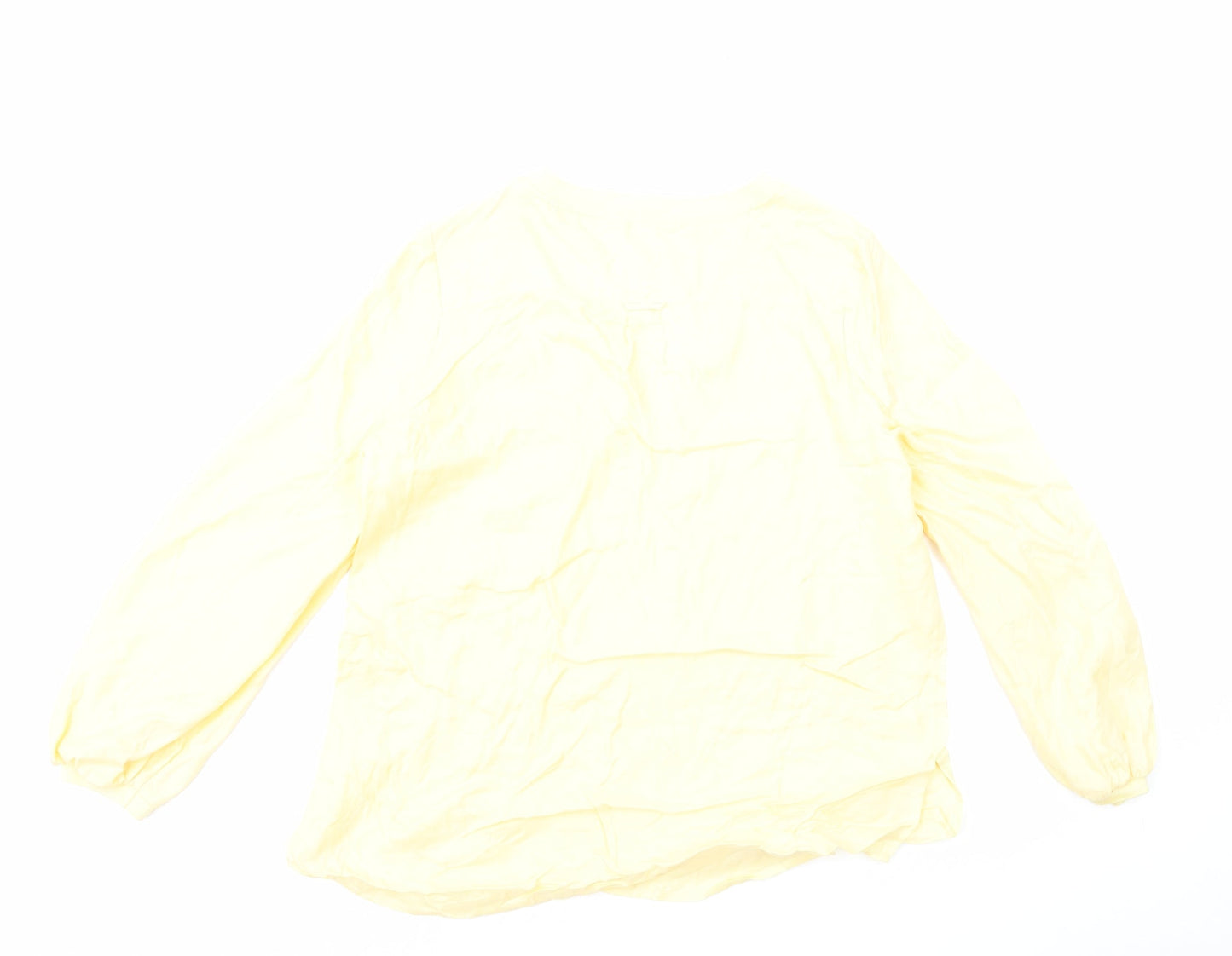 Womens UK Size 14 Marks and Spencer Yellow Basic T-Shirt