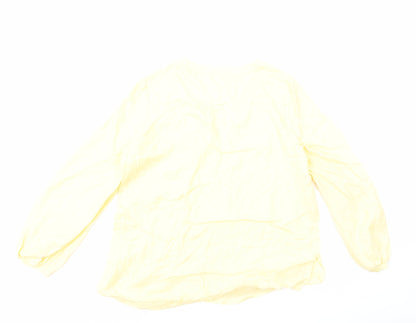 Womens UK Size 14 Marks and Spencer Yellow Basic T-Shirt