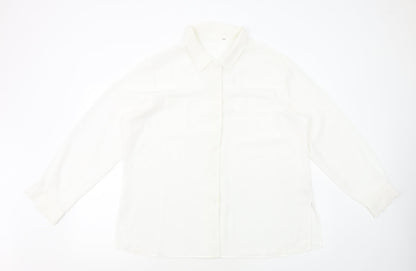 Berkertex Womens White Polyester Basic Button-Up Size 20 Collared