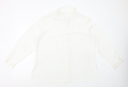Berkertex Womens White Polyester Basic Button-Up Size 20 Collared