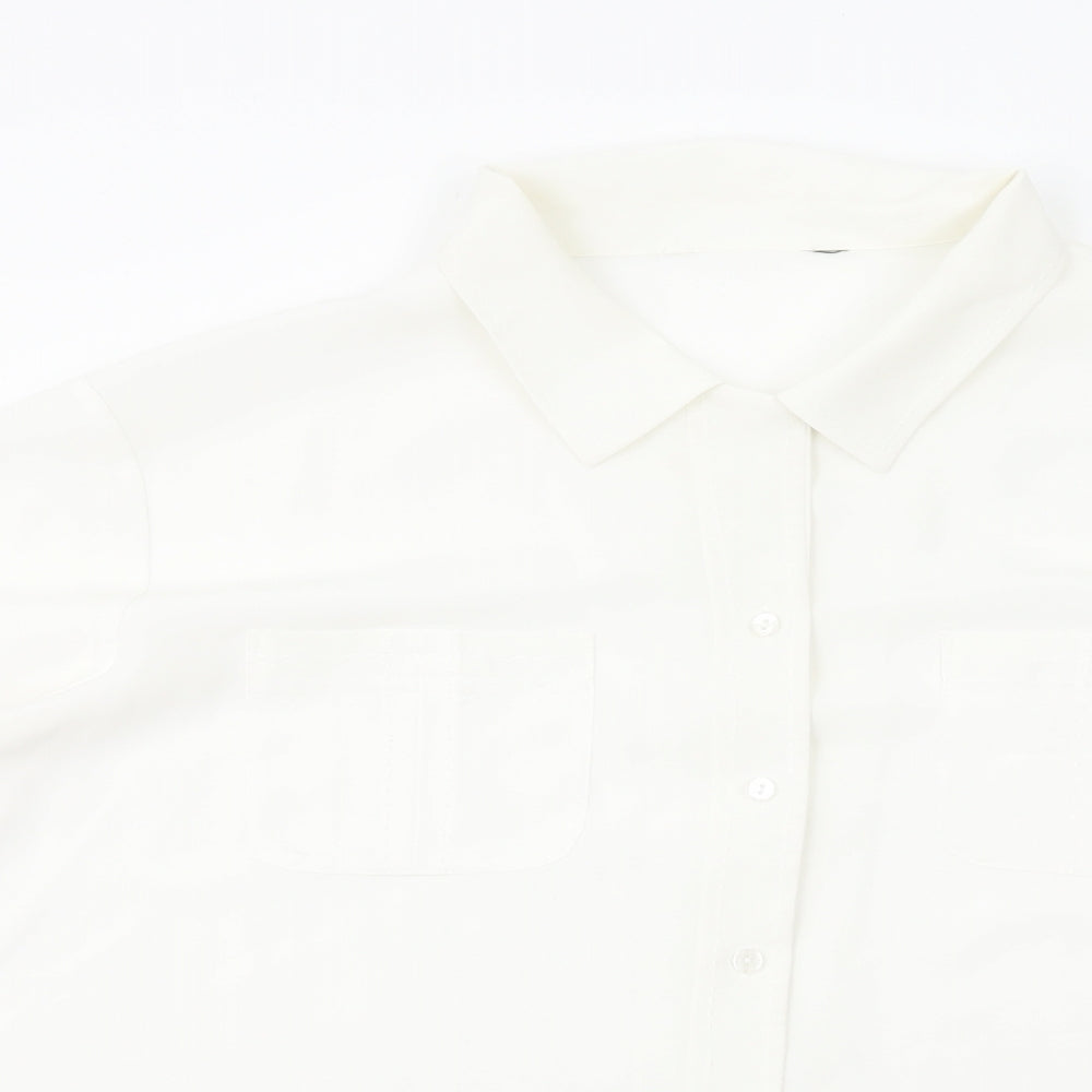 Berkertex Womens White Polyester Basic Button-Up Size 20 Collared