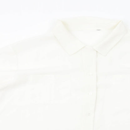 Berkertex Womens White Polyester Basic Button-Up Size 20 Collared