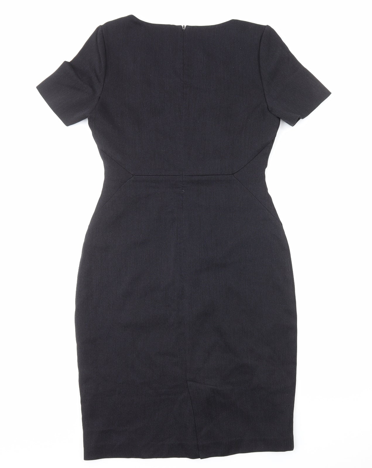 Papaya Womens Black Polyester Pencil Dress Size 10 Scoop Neck Zip