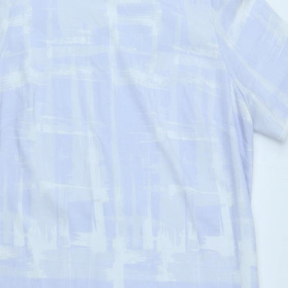 John Lewis Womens Purple Geometric Polyester Sheath Size 14 Round Neck Zip