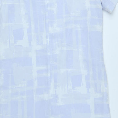 John Lewis Womens Purple Geometric Polyester Sheath Size 14 Round Neck Zip