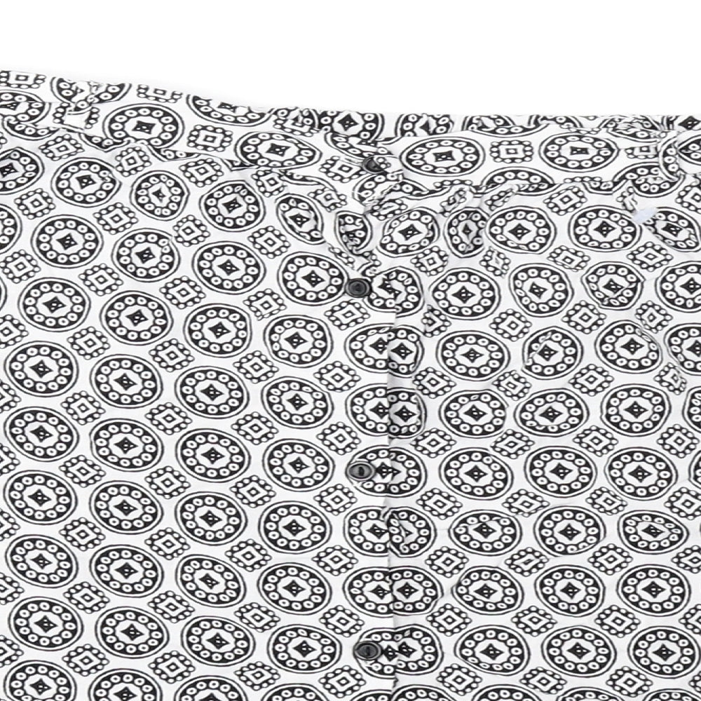 Atmosphere Womens White Geometric Viscose Mini Skirt Size 8 Button