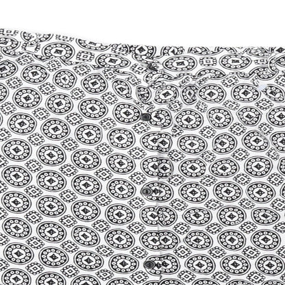 Atmosphere Womens White Geometric Viscose Mini Skirt Size 8 Button