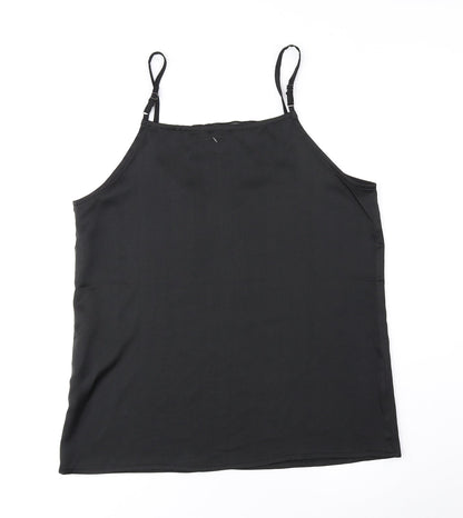 NU Womens Black Viscose Camisole Tank Size XS Square Neck