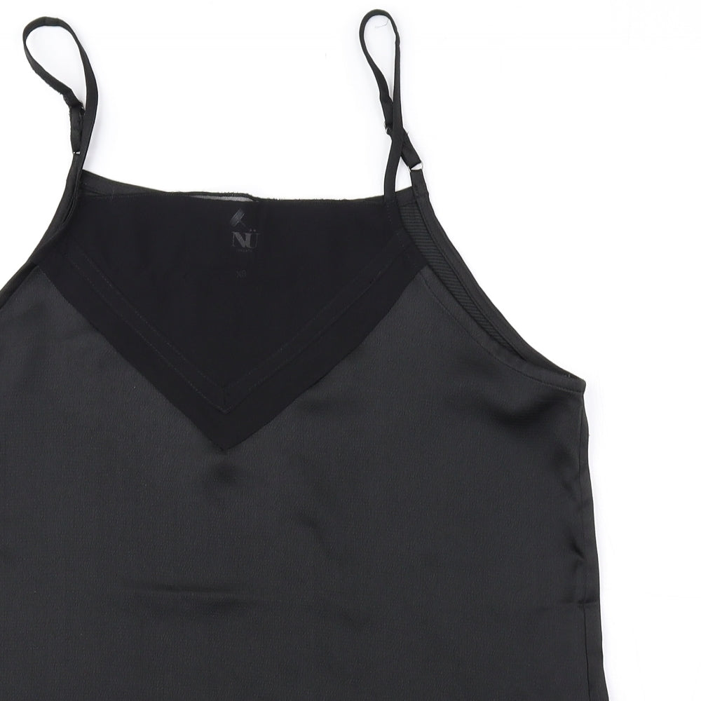 NU Womens Black Viscose Camisole Tank Size XS Square Neck