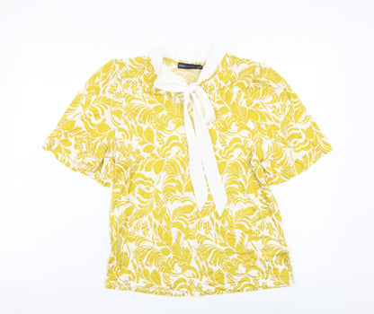 Womens UK Size 10 Marks and Spencer Yellow Basic T-Shirt