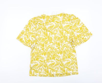 Womens UK Size 10 Marks and Spencer Yellow Basic T-Shirt