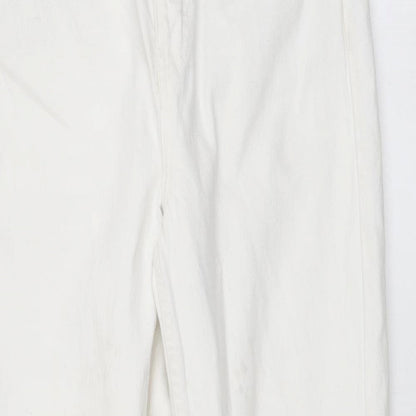 Topshop Womens White Cotton Mom Jeans Size 28 in L30 in Regular Button