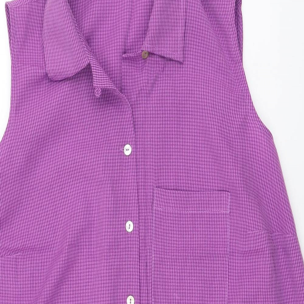 Womens UK Size 20 essence Purple Basic Button-Up