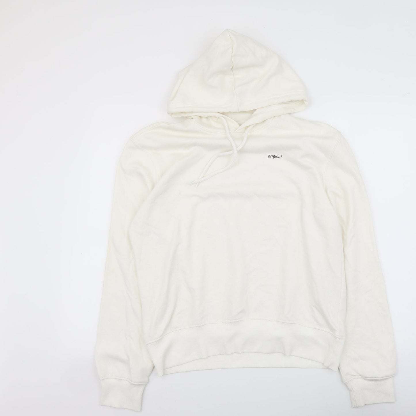 H&M Womens Ivory Cotton Pullover Hoodie Size S Pullover - Original