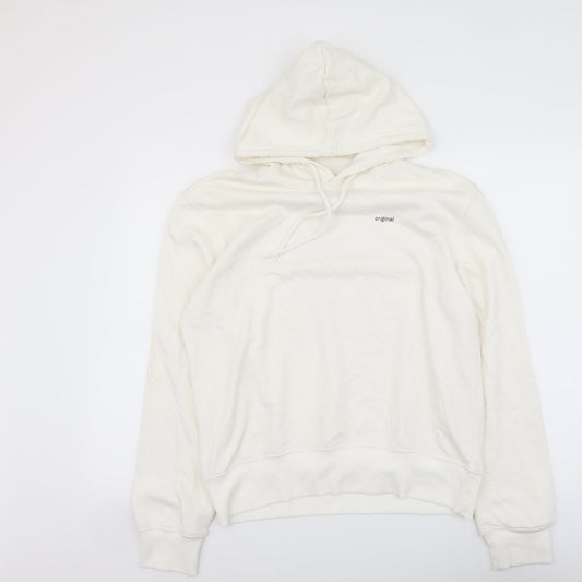 H&M Womens Ivory Cotton Pullover Hoodie Size S Pullover - Original