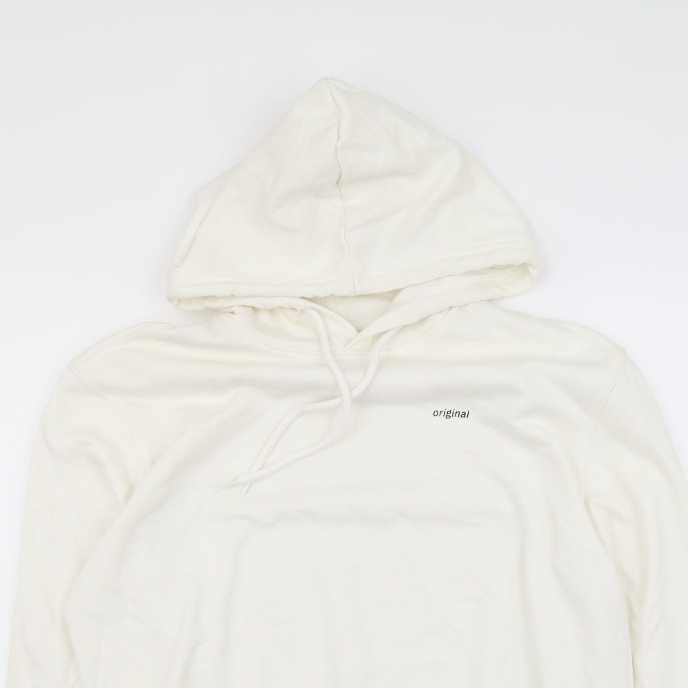 H&M Womens Ivory Cotton Pullover Hoodie Size S Pullover - Original