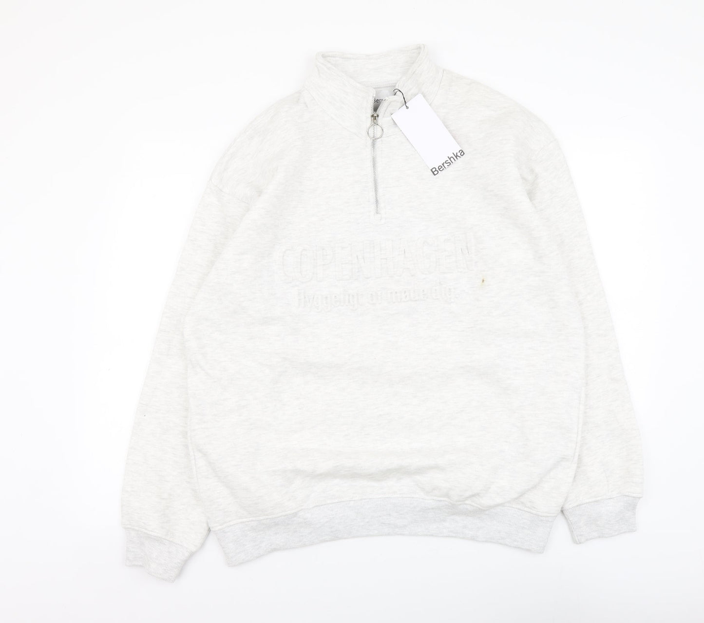 Mens UK Size M Bershka Grey Pullover Sweatshirt