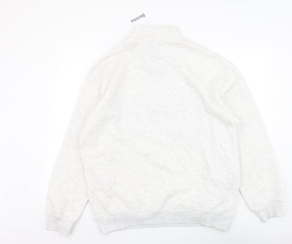 Mens UK Size M Bershka Grey Pullover Sweatshirt