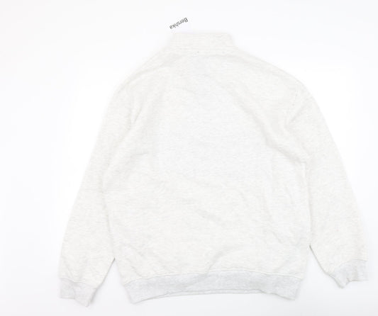 Mens UK Size M Bershka Grey Pullover Sweatshirt