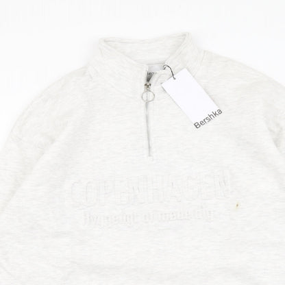 Mens UK Size M Bershka Grey Pullover Sweatshirt