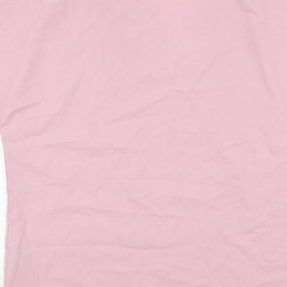 SheIn Womens Pink Polyester Basic T-Shirt Size S V-Neck