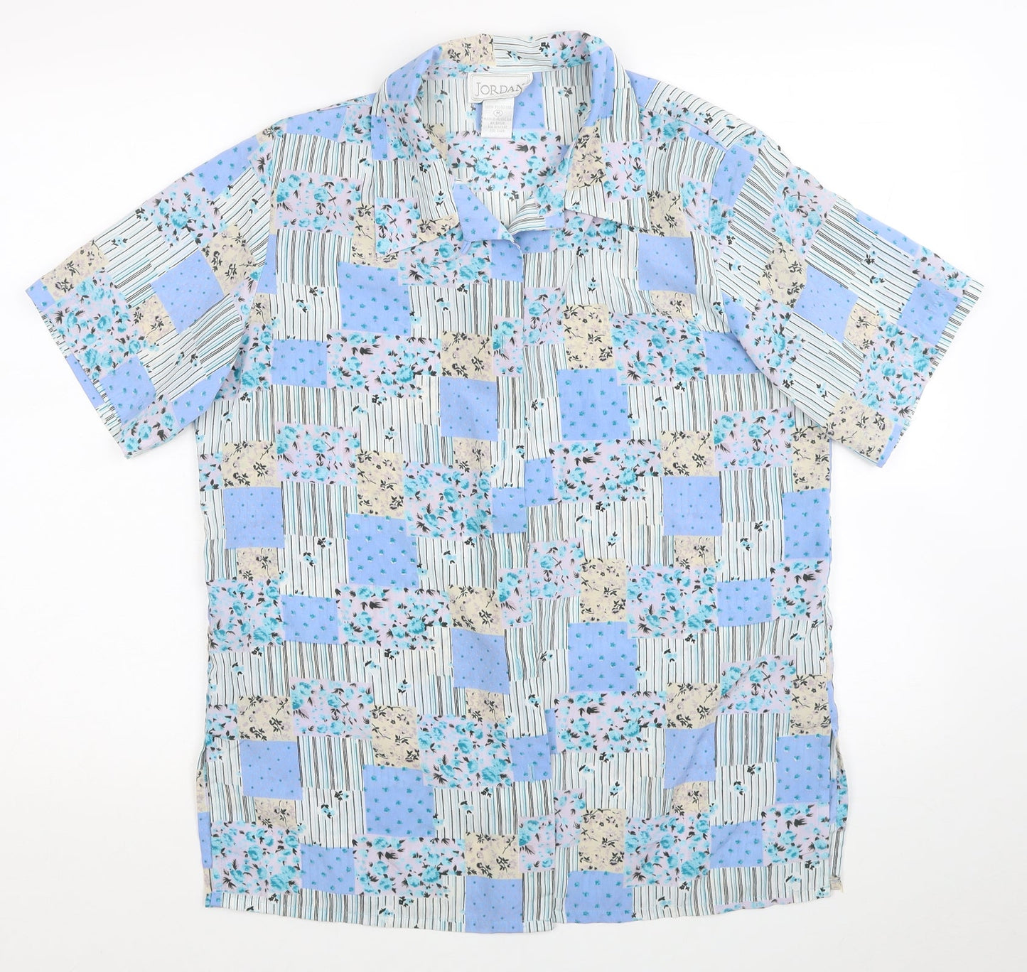 Jordan Womens Multicoloured Floral Polyester Basic Button-Up Size M Collared