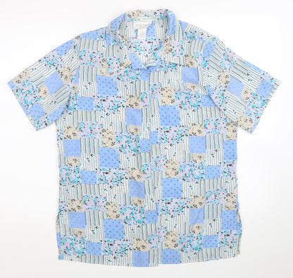 Jordan Womens Multicoloured Floral Polyester Basic Button-Up Size M Collared