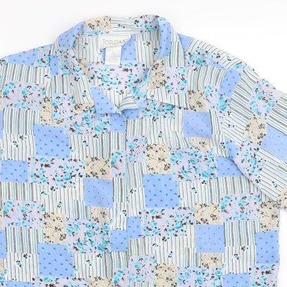 Jordan Womens Multicoloured Floral Polyester Basic Button-Up Size M Collared