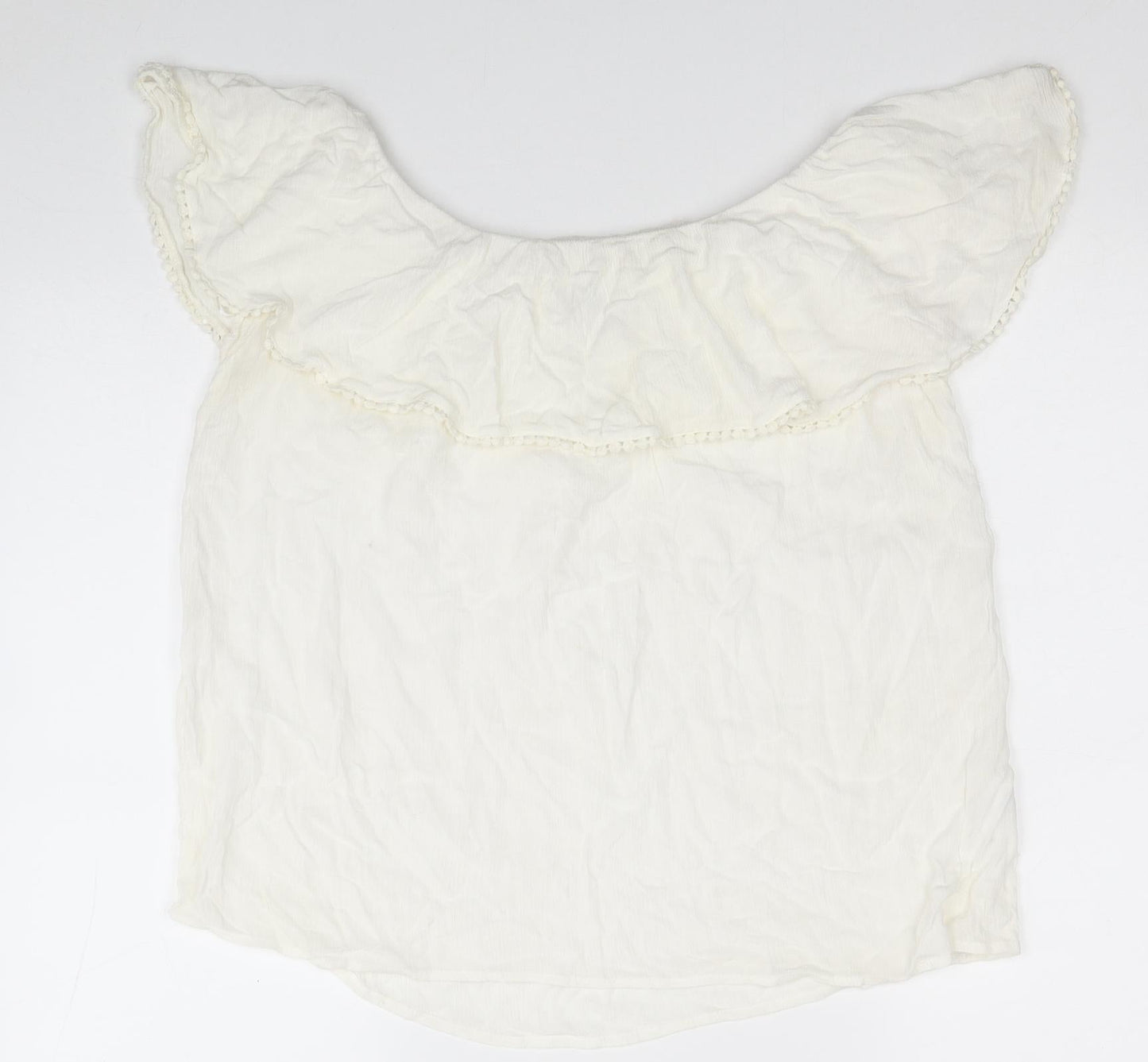 Womens UK Size M Pimkie White Basic T-Shirt