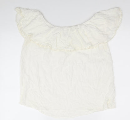 Womens UK Size M Pimkie White Basic T-Shirt