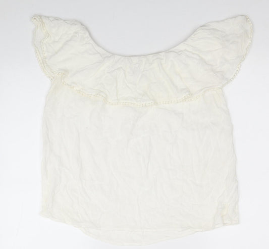 Womens UK Size M Pimkie White Basic T-Shirt