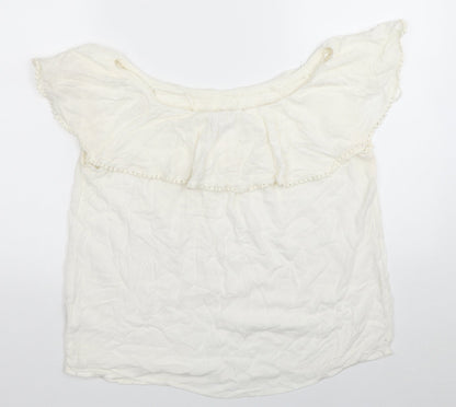 Womens UK Size M Pimkie White Basic T-Shirt