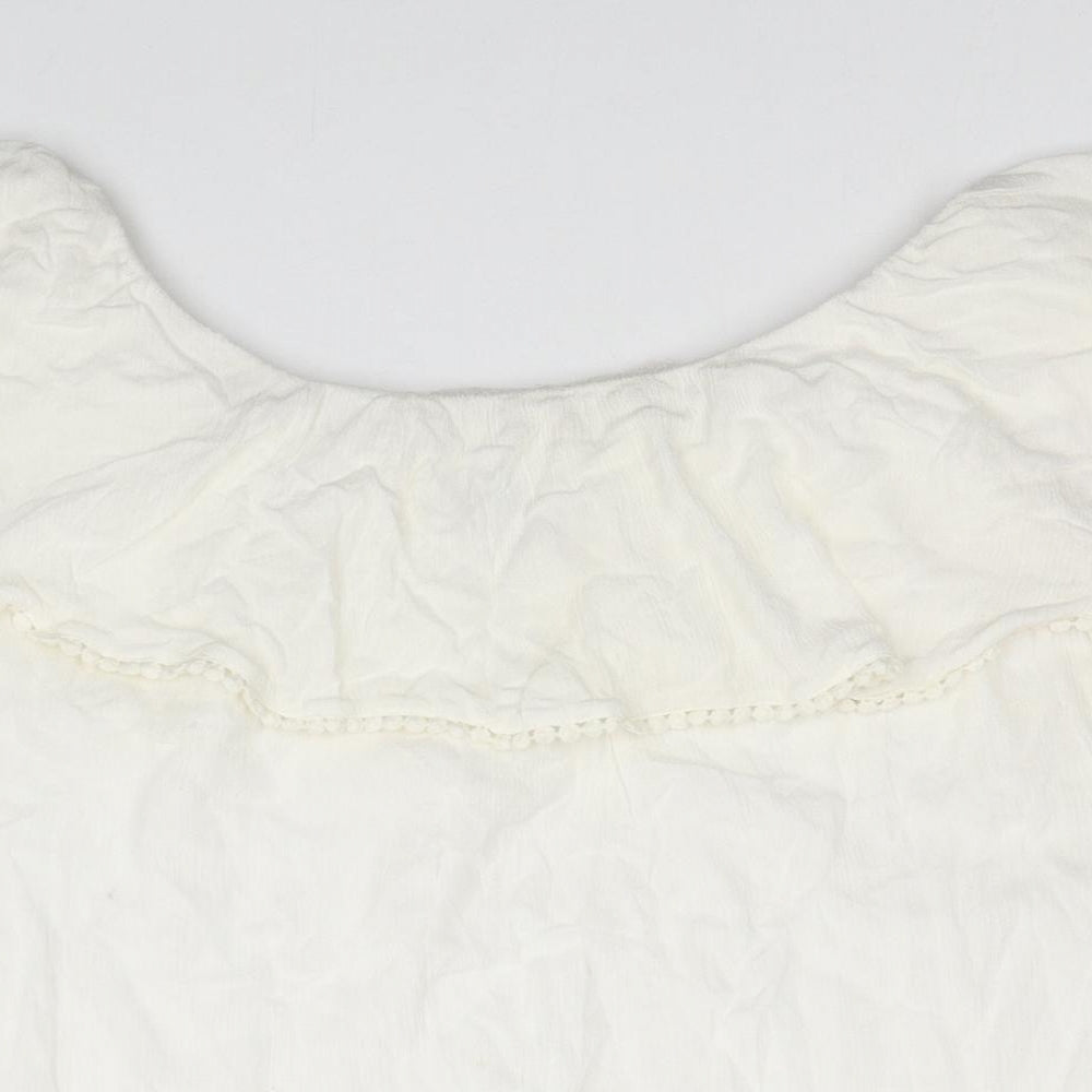 Womens UK Size M Pimkie White Basic T-Shirt