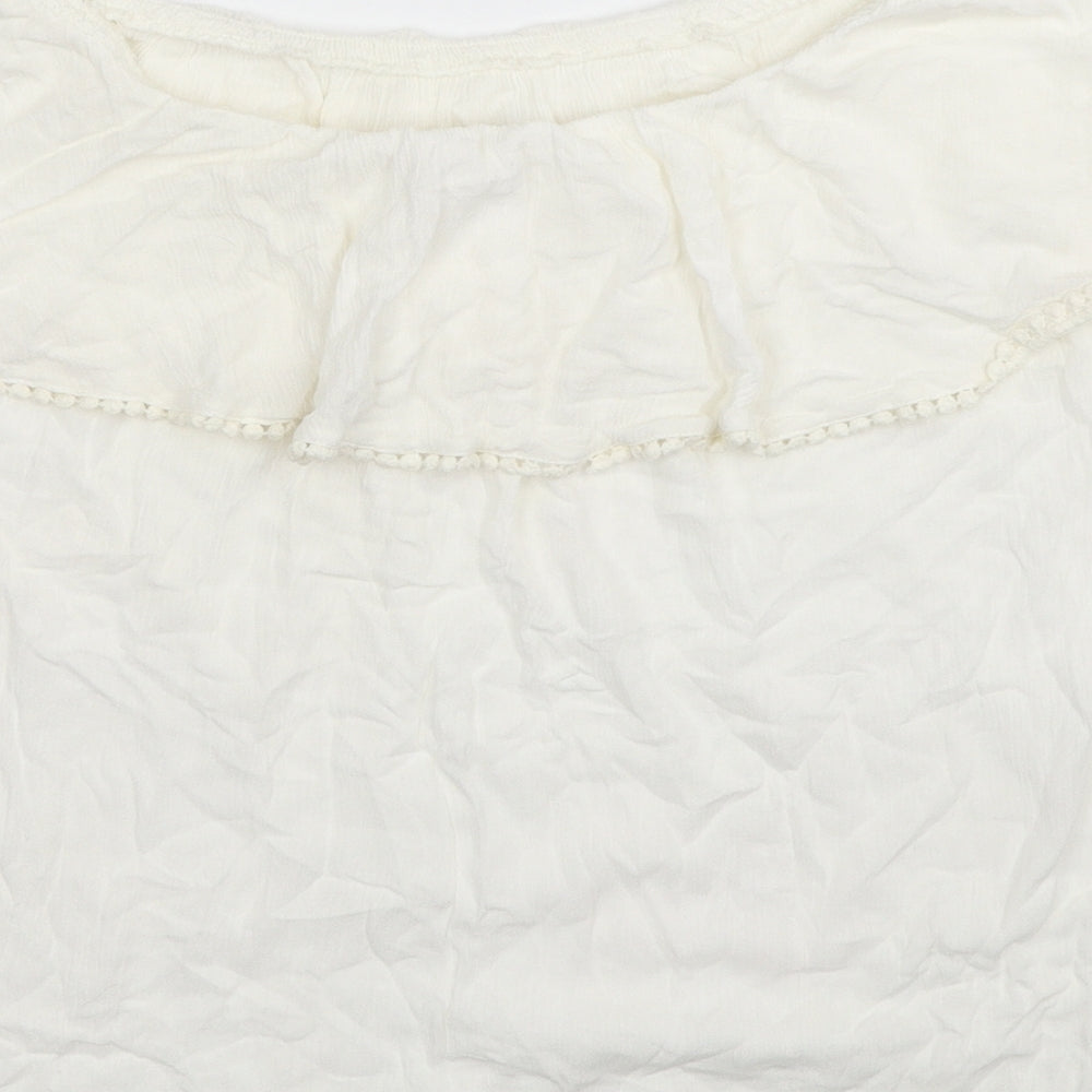Womens UK Size M Pimkie White Basic T-Shirt