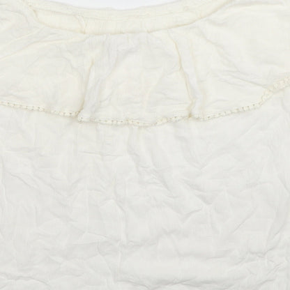 Womens UK Size M Pimkie White Basic T-Shirt